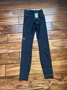 NWT Under Armour HeatGear Compression Leggings Black with Side Pocket XS